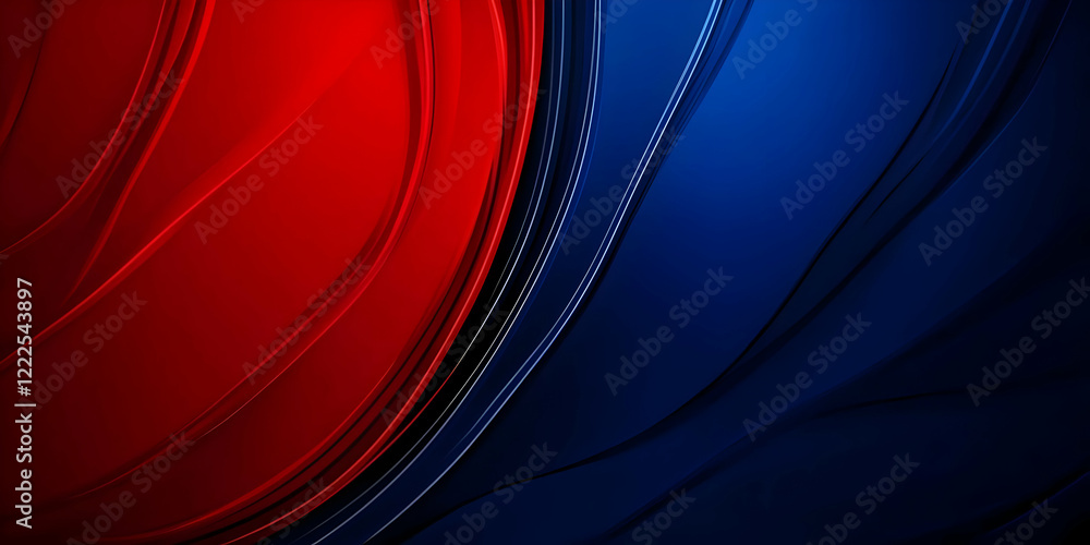Poster abstract red and blue background creates a smooth and elegant design with modern style