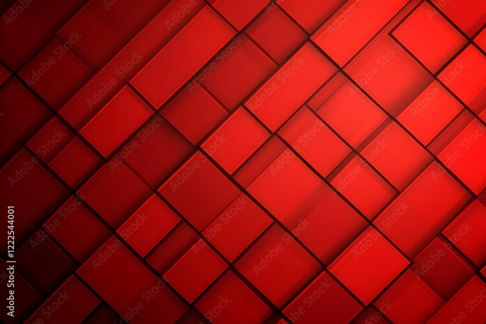 Poster red 3d geometric shapes abstract background creates modern and stylish design