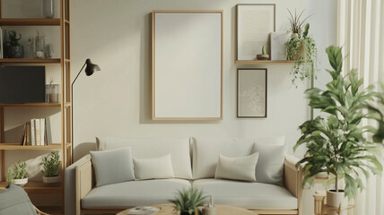 ポスターモックアップ用の素材。リビング。グラフィック素材。