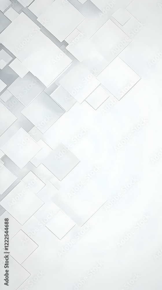 Poster abstract white squares background creates a clean and modern design with subtle depth and dimension 