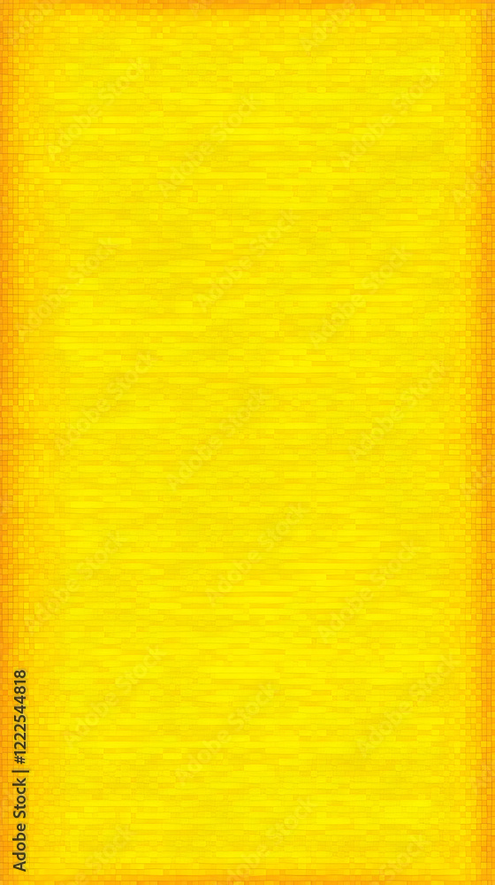 Poster vibrant yellow textured background with subtle mosaic border creates visual interest
