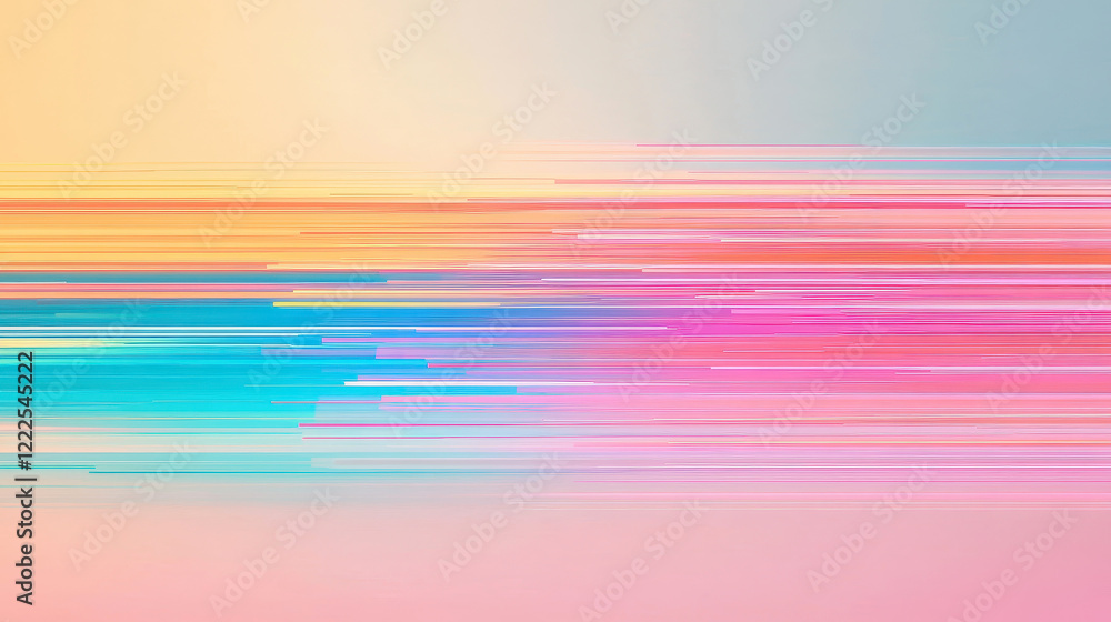 Wall mural abstract colorful gradient with horizontal lines forming a vibrant modern background