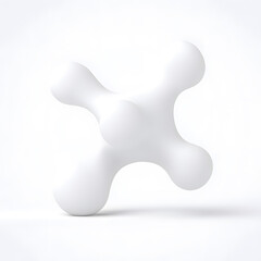 Obraz premium White Organic metaball shape 3d illustration isolated on white background