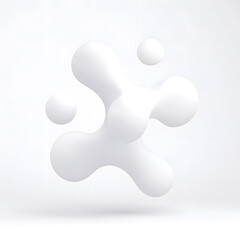 Obraz premium White Organic metaball shape 3d illustration isolated on white background