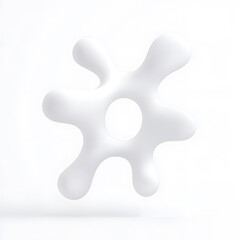 Fototapeta premium White Organic metaball shape 3d illustration isolated on white background