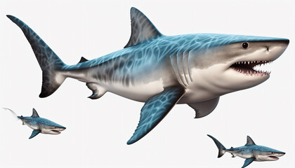 Naklejka premium shark isolated on white background