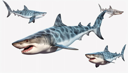 Naklejka premium great white shark