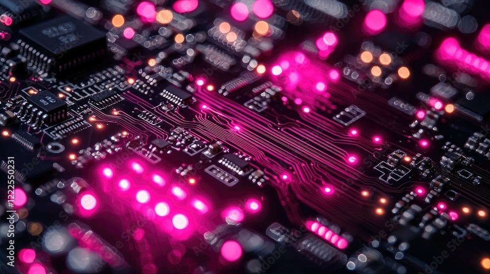 Poster illuminated circuit board displays complex electronics