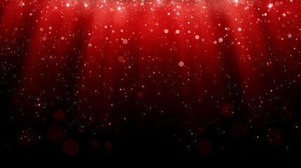 Red abstract background with sparkling lights and bokeh effect
