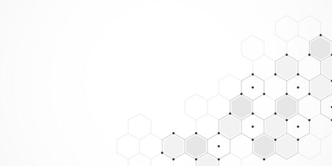 Vector illustration of hexagons pattern. Geometric abstract background with simple hexagonal elements. Creative idea for medical, technology or science design