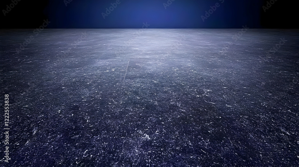 Poster dark textured surface extends under a soft blue glow, creating a dramatic backdrop