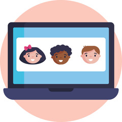 Symbolizes connecting with a child through online platforms, often as part of modern adoption procedures.