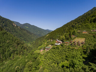 high plateaus and highland houses.