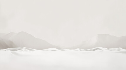 Obraz premium serene white landscape with soft hills and distant mountains
