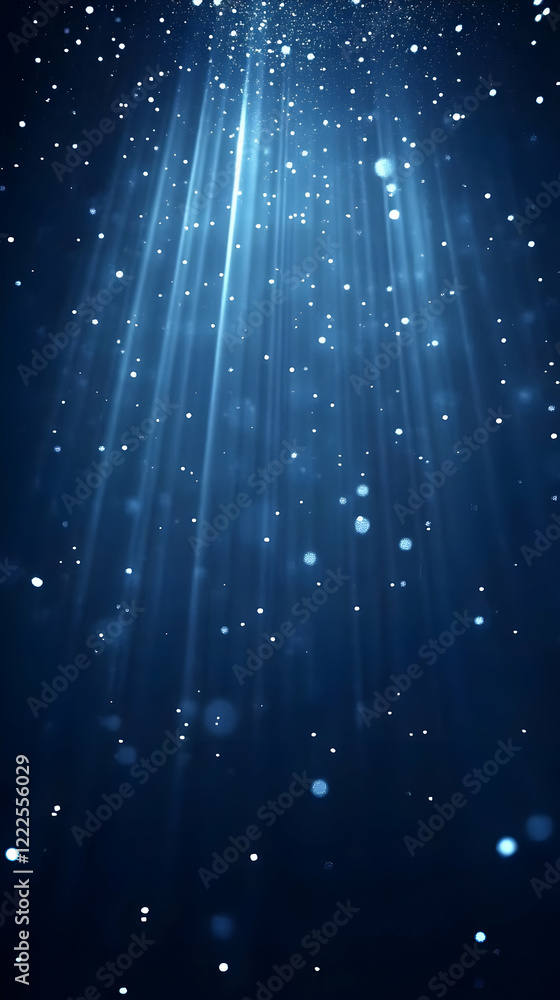Aufkleber abstract background with blue light rays and floating particles creates a dreamy atmosphere