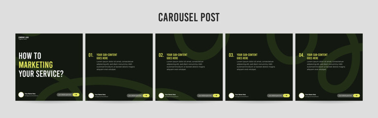 Stunning Carousel Post Template, Editable Social Media Layout Design, business Instagram & LinkedIn Carousel Post, Template eps 10.	