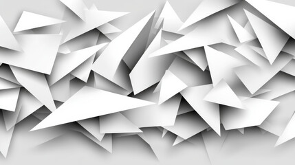 Obraz premium Abstract white geometric shapes on chaotic background