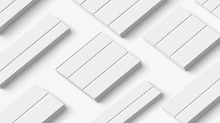 Abstract white geometric pattern with rectangular shapes on light background