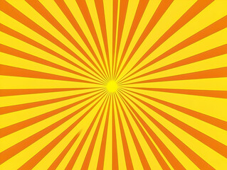 Vibrant Yellow and Orange Sunburst Background Radiates Outward with Dynamic Energy