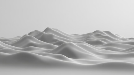 Obraz premium Abstract white landscape with smooth waves and hills