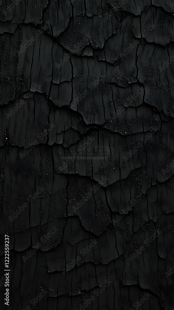Aufkleber dark cracked surface texture forms intricate patterns with deep shadows.