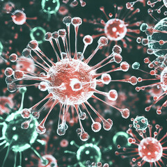 Microscopic View of Virus Cells Shows Infection Spreading Rapidly in Organism