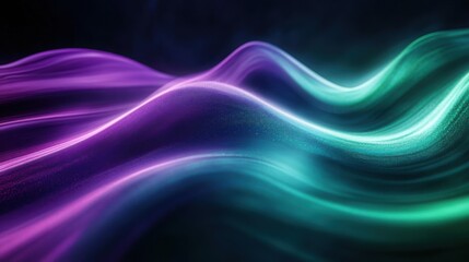 Vector aurora with dynamic waves of purple and green, perfect for stylish brand design elements.