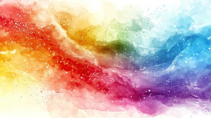 Rainbow Galaxy Abstract Watercolor Painting