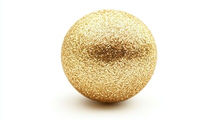 Glitter gold christmas ball isolated on white background. Christmas design