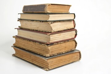 Fototapeta premium stack of old books isolated on white background with clipping path for education concept