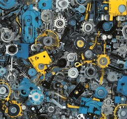 Naklejka premium Illustration of abstract technology background.