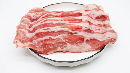 Raw meat on white background