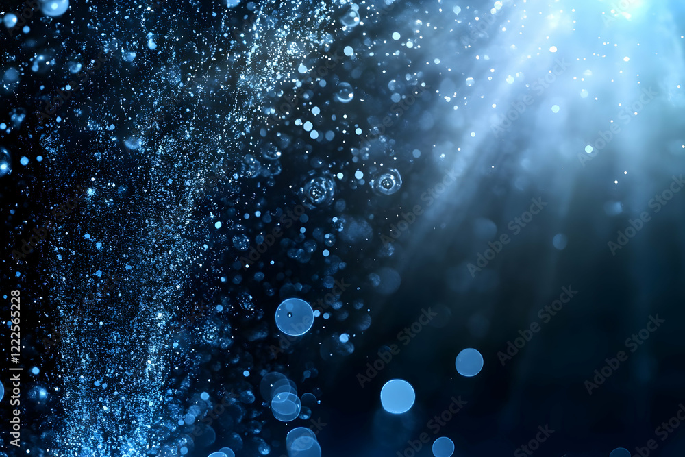 Poster abstract blue bokeh lights background creates a dreamy and magical atmosphere with soft focus and gl