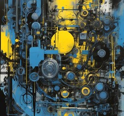 Fototapeta premium Illustration of abstract technology background.