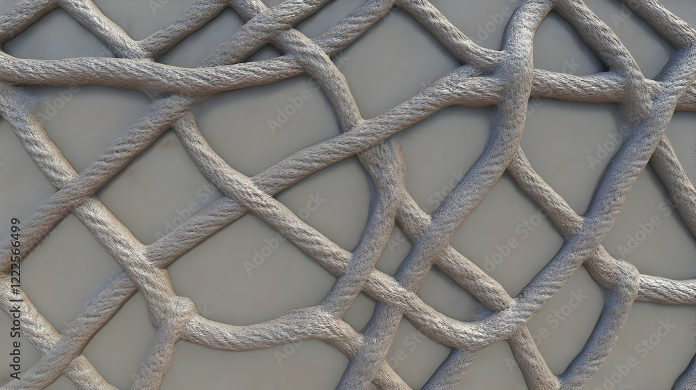 Poster 3d render of intertwined rope-like strands creating a textured surface pattern