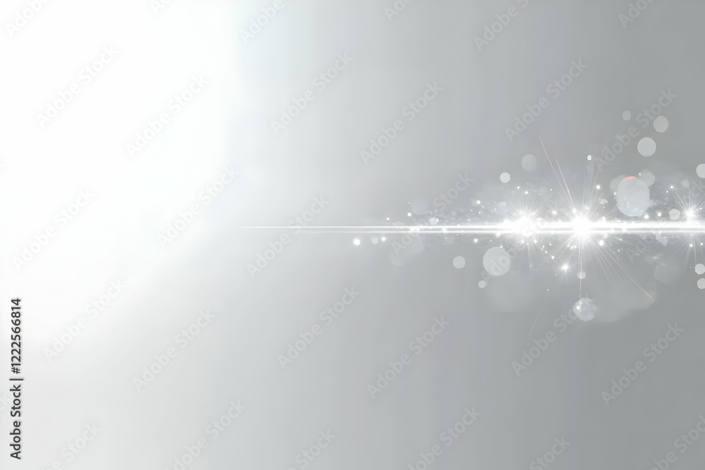 Poster abstract silver background with glowing lights and bokeh effect creates a festive mood