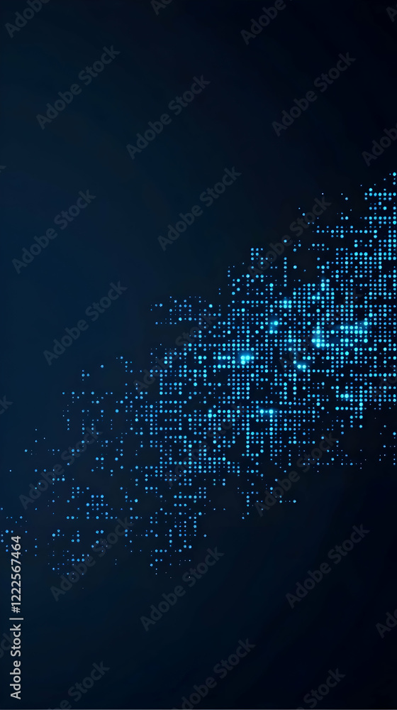 Aufkleber abstract blue dotted pattern forms intricate design on dark background