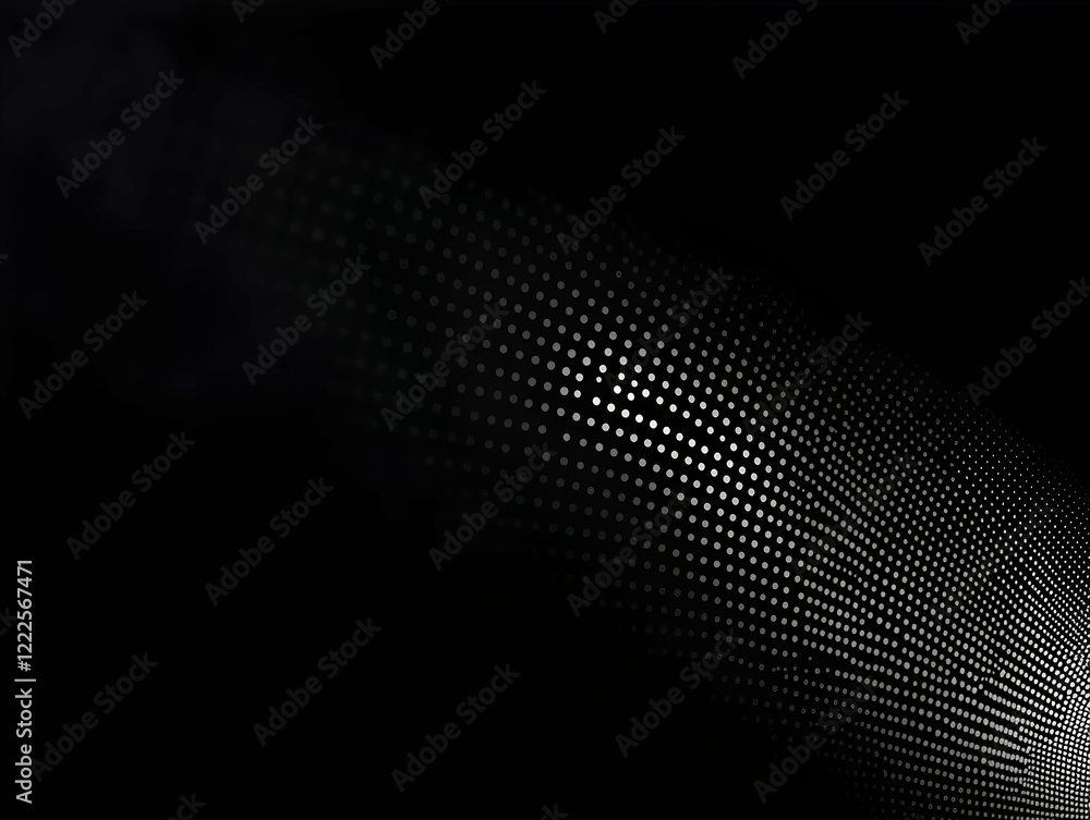 Poster abstract black background with white dots creates a modern and dynamic visual