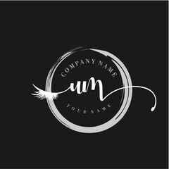 UM Elegant Circular Logo Design with Feather and Calligraphic Text