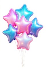 Obraz premium Star balloons white background lightweight celebration.
