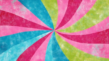 Vibrant Retro Sunburst Swirl Background Texture