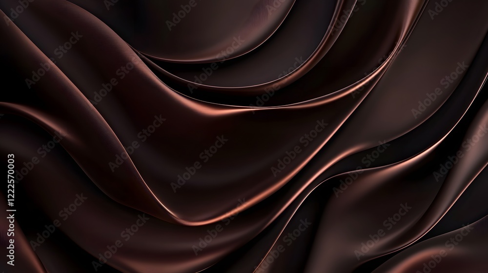 Poster a dark background with a wavy line that looks like chocolate. the image is abstract and has a moody 