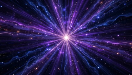 Fototapeta premium Cosmic Radiance Exploding From Central Starburst