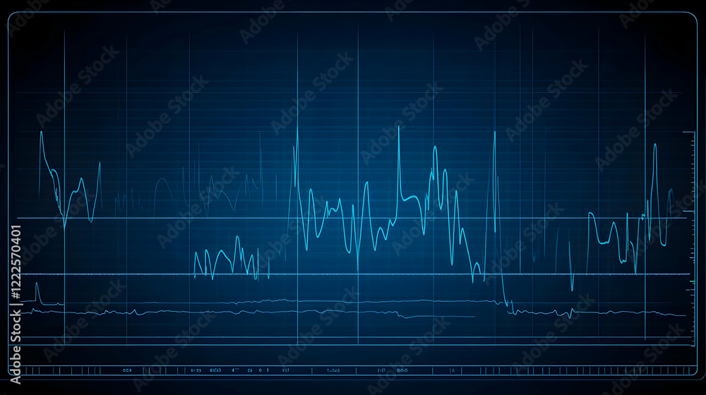 Aufkleber oscilloscope display shows fluctuating signal levels and waveforms across time intervals.