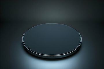 3D Render of a Simple Round Podium on a Dark Background