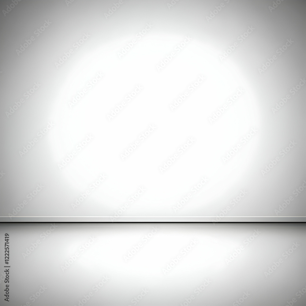 Poster empty room with gray gradient background and floor reflections create a simple space