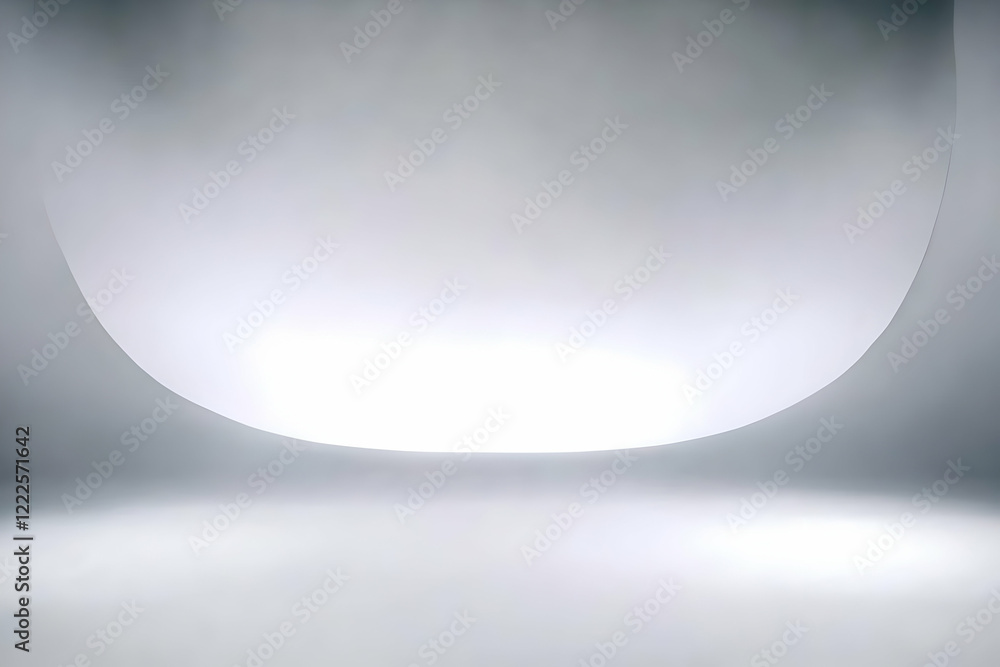 Aufkleber empty gray studio backdrop with soft curved walls creates a modern elegant space for product photogr