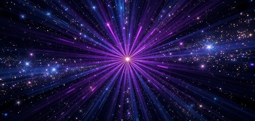 Fototapeta premium Abstract Cosmic Rays Burst Of Light And Stars
