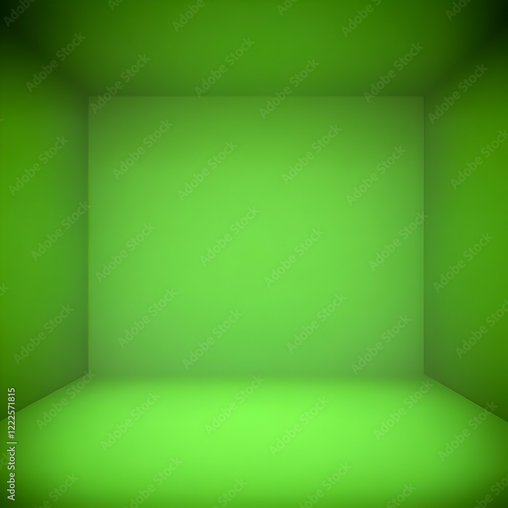 Aufkleber empty green room with gradient background presents a simple and modern space