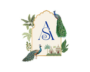 Premium Indian Wedding Logo Design Template